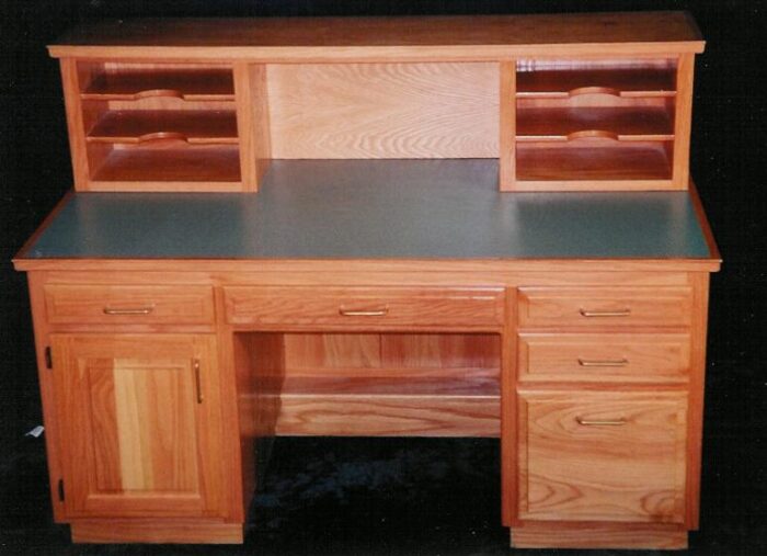 Solid Oak Executive Desk with Riser